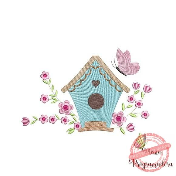 matriz-de-bordado-casinha-com-flores-costura Matriz de Bordado - Casinha com Flores - Imagem 1