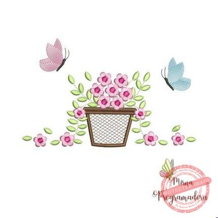 Matriz de Bordado - Cesta com Flores
