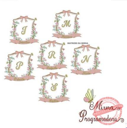 Matriz de Bordado - Coleção 117 Moldura com Flores Delicadas