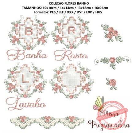 Matriz de Bordado - Coleção de Moldura de Banho