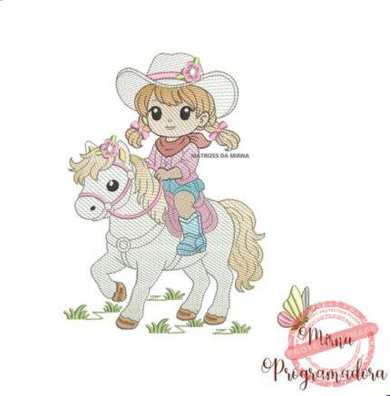 Matriz de Bordado - Cowgirl Cavalinho