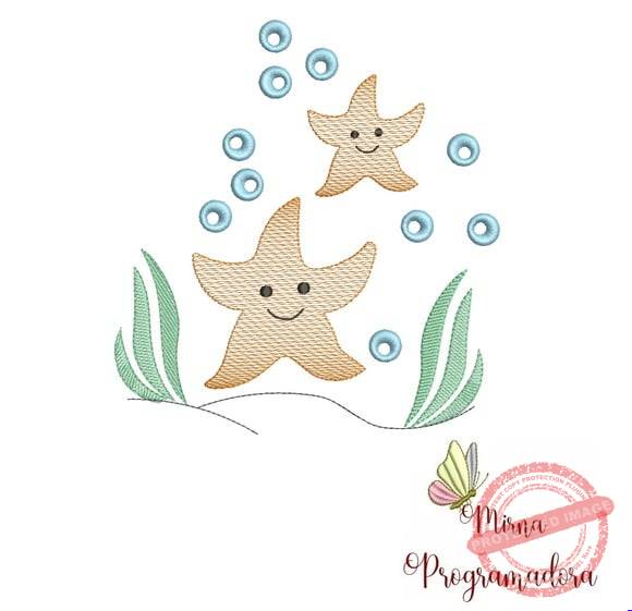 matriz-de-bordado-estrelas-do-mar-design Matriz de Bordado - Estrelas do Mar - Imagem 1