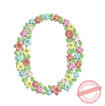 Matriz de Bordado - Floral Letra o