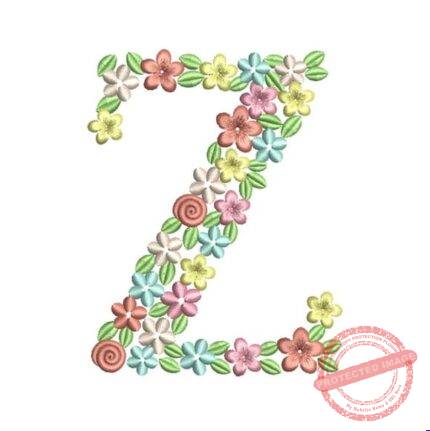 Matriz de Bordado - Floral Letra Z