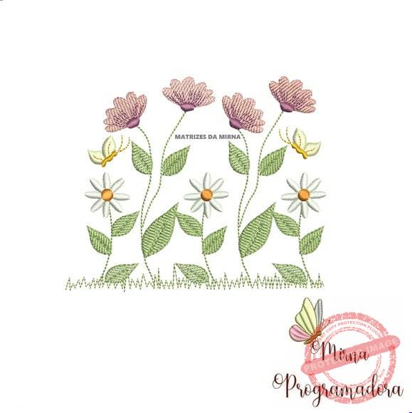 matriz-de-bordado-flore-e-borboletinhas-janome Matriz de Bordado - Flore e Borboletinhas - Imagem 1