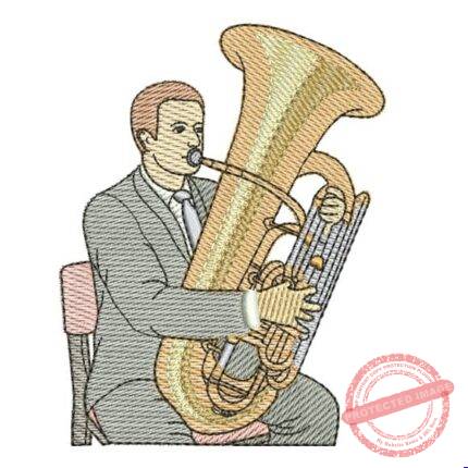 Matriz de Bordado - Homem Tocando Tuba