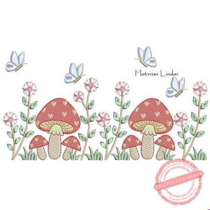 Matriz de Bordado - Jardim Cogumelos