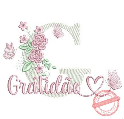Matriz de Bordado - Gratidão (fazemos Qualquer Nome)