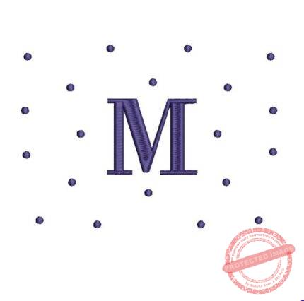 Matriz de Bordado - Letra m com Poa(fazemos Qualquer Letra)