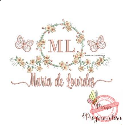 Matriz de Bordado - Maria de Lourdes (fazemos Qualquer Nome)