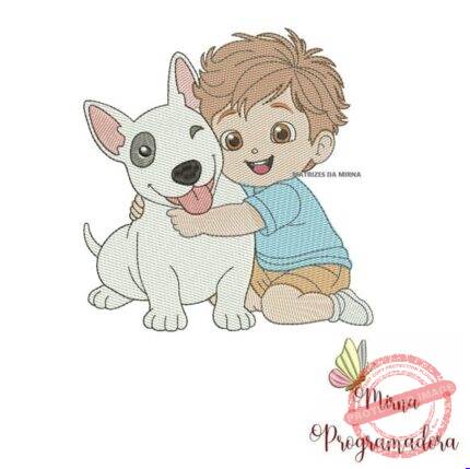 Matriz de Bordado - Menino Cachorrinho