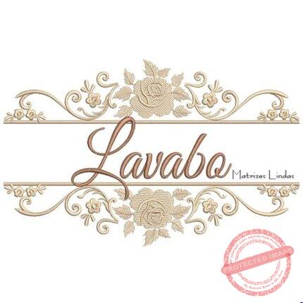 Matriz de Bordado - Moldura Floral Lavabo Toalha