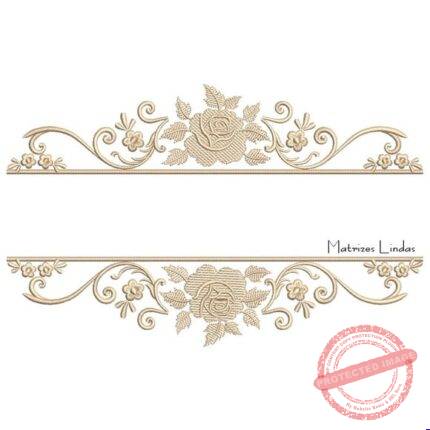 Matriz de Bordado - Moldura Floral Toalha