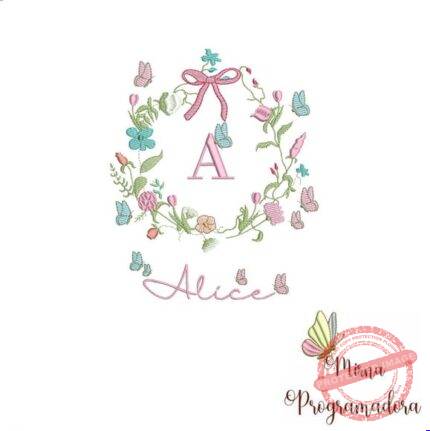 Matriz de Bordado - Moldura Flores Alice