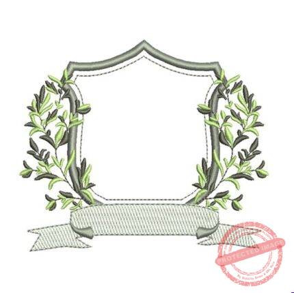 Matriz de Bordado - Moldura Folhas Faixa
