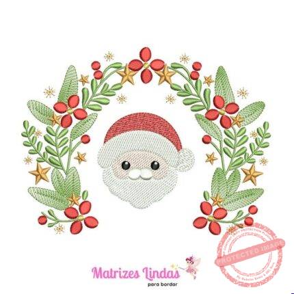 Matriz de Bordado Moldura Papai Noel