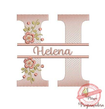 Matriz de Bordado - Nome Helena Entremeio Flores