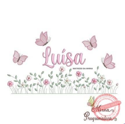 Matriz de Bordado Nome Luísa Jardim Flores