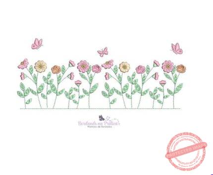 Matriz de Bordado - Pequeno Jardim de Flores
