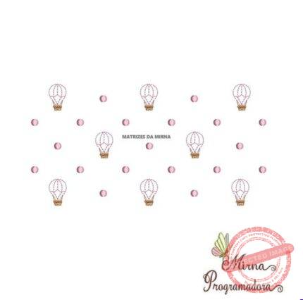 Matriz de Bordado Poá com Balão para Menina