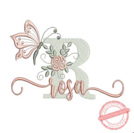 Matriz de Bordado - Rosa (fazemos Qualquer Nome)