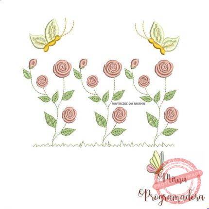 Matriz de Bordado - Rosas e Borboletinhas
