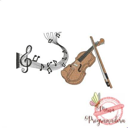Matriz de Bordado - Violino com Notas