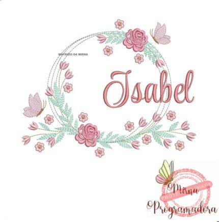Matriz de Bordado Isabel Moldura Floral