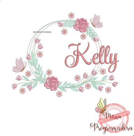 Matriz de Bordado Kelly Moldura Floral