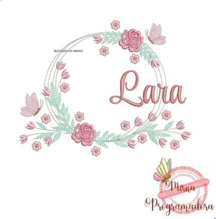 Matriz de Bordado Lara Moldura Floral