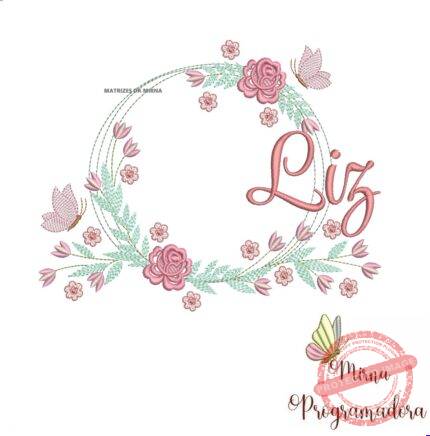 Matriz de Bordado Liz Moldura Floral