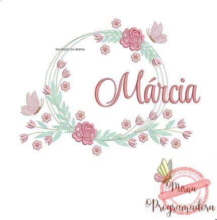 Matriz de Bordado Marcia Moldura Floral