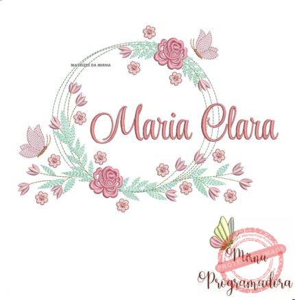Matriz de Bordado Maria Clara Moldura Floral