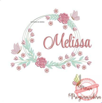 Matriz de Bordado Melissa Moldura Floral