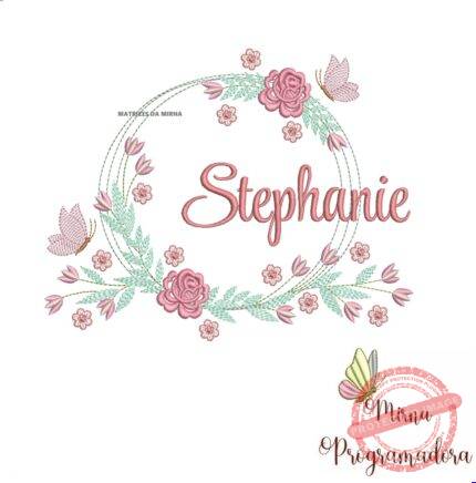 Matriz de Bordado Stephanie Moldura Floral
