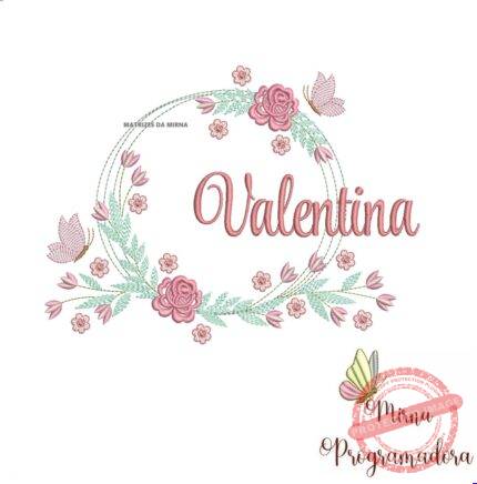 Matriz de Bordado Valentina Moldura Floral