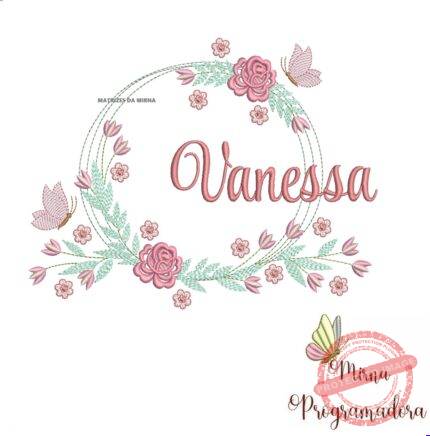 Matriz de Bordado Vanessa Moldura Floral
