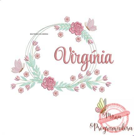 Matriz de Bordado Virginia Moldura Floral