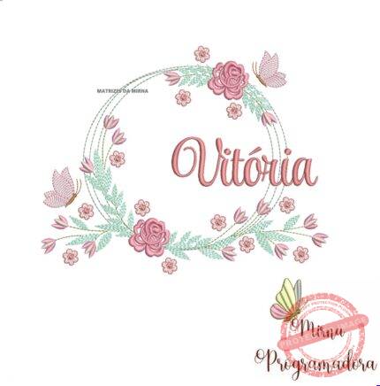 Matriz de Bordado Vitoria Moldura Floral
