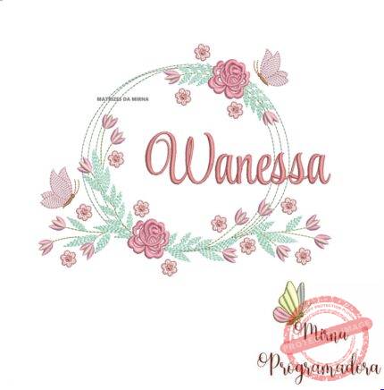 Matriz de Bordado Wanessa Moldura Floral