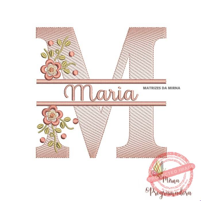 matriz de bordado Nome Maria entremeio flores para bordar012 matriz de bordado Nome Maria entremeio flores para bordar - Imagem 1